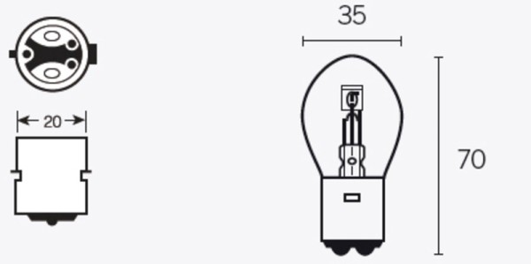 Tecnium B35 Glühlampen 12V 35/35W - x10
