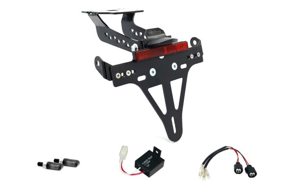 alpha Technik Kennzeichenhalter-Blinker-Kit M-LED für Kawasaki Z900 ab Modelljahr 2020- (Hinten)