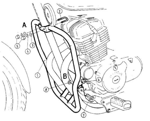 Motorschutzbügel chrom für Honda CA 125 Rebel (95-01) Hepco & Becker