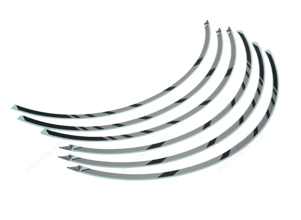 Felgendekor Aufklebersatz (17") *NH-A40M* MATT CRYPTON SILVER METALLIC Original Honda