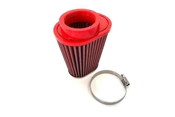 BMC Universal-Sportluftfilter Konisch, 50 mm Durchmesser, 120 mm Länge, links, Chromkappe