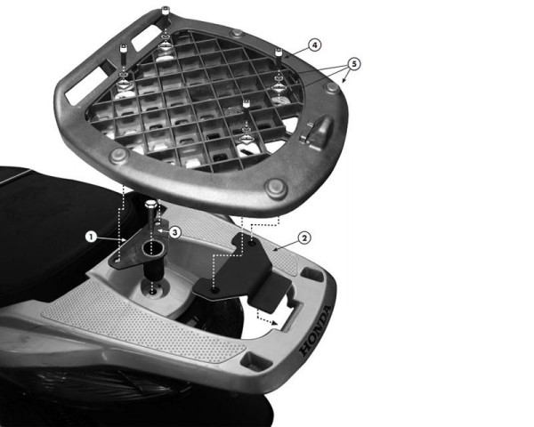 Topcase Träger für Honda SH 300i (Bj.07-14) Givi