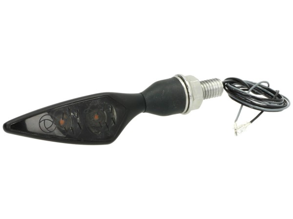 Kellermann Blinker, Rhombus Dark, Stahl, LED, VR/HL, 12 V, schwarz seidenmatt, M8x20, E-geprüft