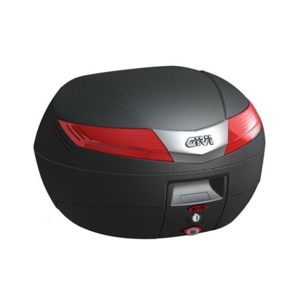 V40 MONOKEY Topcase 40 Liter schwarz matt mit roten Reflektoren Givi