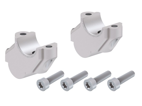Lenkererhöhung H=30 mm mit Versatz 15 mm zurück silber für BMW R 1200 GS Adventure (06-08)
