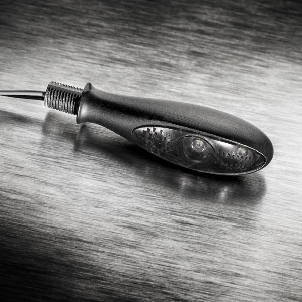 Kellermann Blinker, Micro S Dark, Aluminium, LED, V/H, L/R, 12 V, schwarz seidenmatt, M5x0,5x6,5