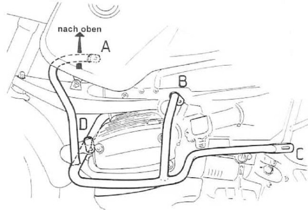 Motorschutzbügel silber für BMW R 850 GS (98-00)/R 1100 GS (94-99) Hepco & Becker