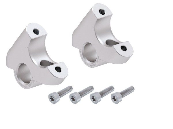 Lenkererhöhung H=30 mm mit Versatz 24 mm zurück silber für BMW R 1200 GS LC (13-18)