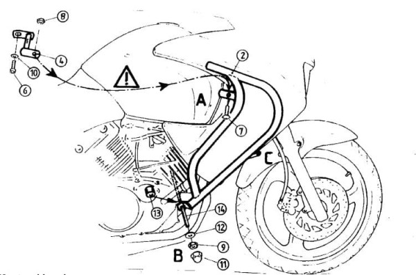 Motorschutzbügel schwarz für Honda XL 125 V Varadero (01-06) Hepco & Becker