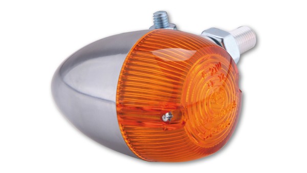 HIGHSIDER Smart Bullet Light Glühlampen Blinker Gehäuse Silber / Linse Orange (Stück), Vorn & Hinten