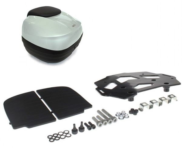 Top Case Kit (incl. Halteplatte), weiß, 40 L für Aprilia Caponord