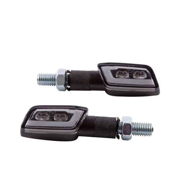 HIGHSIDER Smart Formula-TS LED Blinker Gehäuse Schwarz / Linse Rauchgrau (Paar), Vorn & Hinten