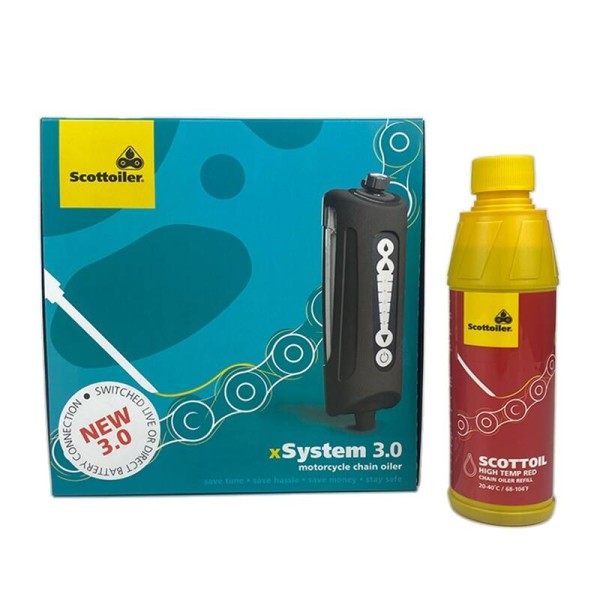 Scottoiler Xsystem 3.0 + 250 ml Öl High-Temp Rot