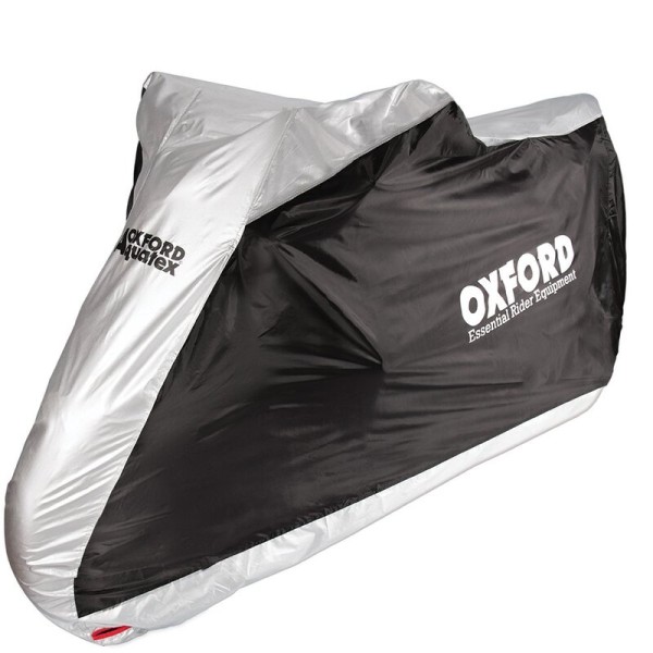 Oxford Indoor / Outdoor Abdeckplane Aquatex Schwarz/Silber - Motorrad / Scooter - L