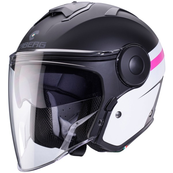 Caberg Helm Soho Zephyr matt-schwarz/weiß-Fuchsia