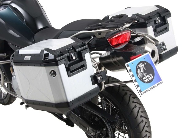 Kofferträgerset Cutout Edelstahlträger inkl. Kofferset Xplorer Cutout silber für BMW F 750 GS