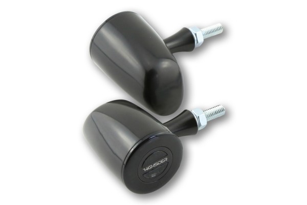 HIGHSIDER Pro Rocket Classic LED Indicator Gehäuse Schwarz / Linse Rauchgrau (Paar), Vorn & Hinten