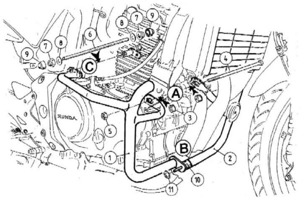 Motorschutzbügel schwarz für Honda CBF 500 (04-08) Hepco & Becker