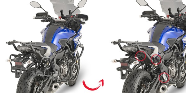 Seitenkoffer-Träger abnehmbar für Yamaha MT-07 Tracer (Bj.16-18) Givi