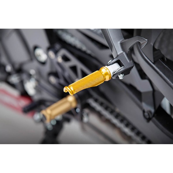LSL Sport-Rasten, Ersatzfußrasten, Länge 85 mm, Aluminium gefräst, gold