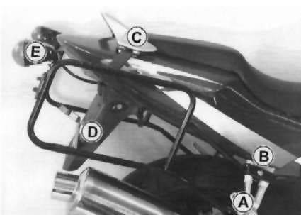 Seitenkofferträger festverschraubt schwarz für Honda CBR 600 F (99-10) Hepco & Becker