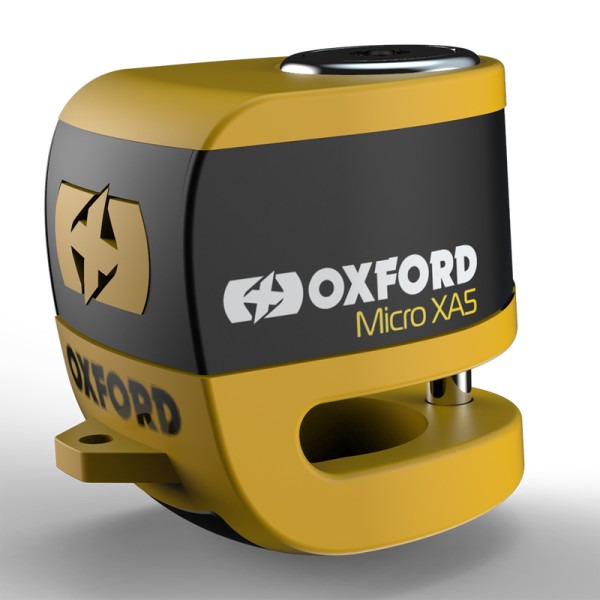 Oxford Micro XA5 Alarm Bremsscheibenschloss - Gelb/Schwarz
