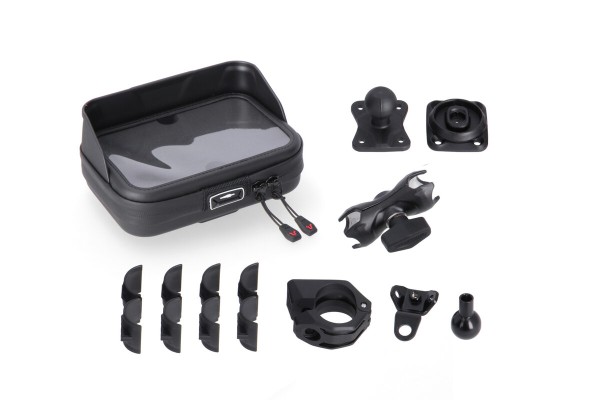 SW-Motech Navi-Halterung Kit T-Lock mit Navi Case für Triumph Thruxton 1200 /R /RS