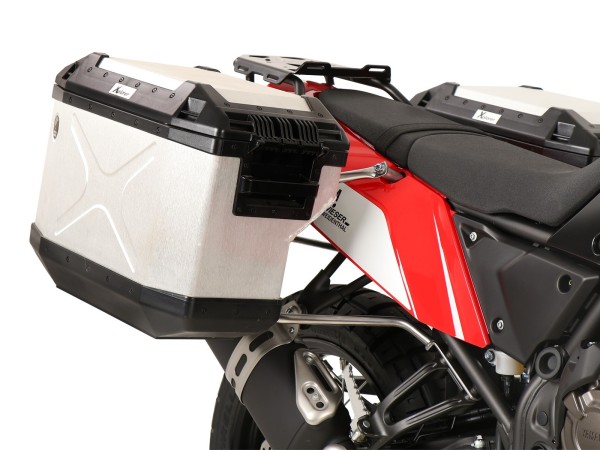 Kofferträgerset Cutout Edelstahl inkl. Xplorer Cutout silber Kofferset für Yamaha Ténéré 700 (2019-2
