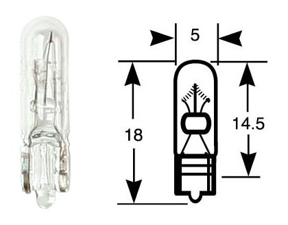 Ring Leuchtmittel, Glühlampe, Einzelkarton, 12 V, 1,2 W, W2x4,6d