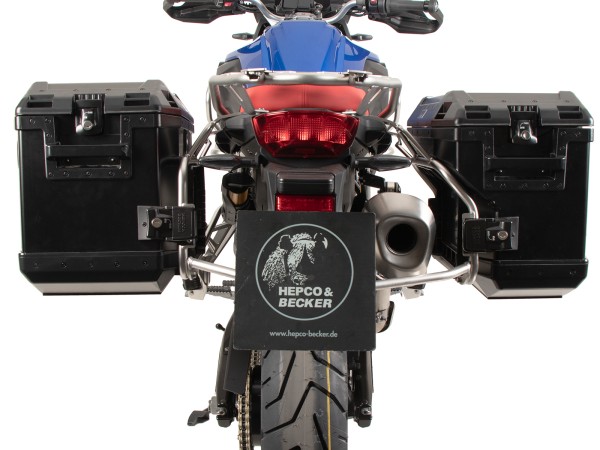 Kofferträgerset Cutout Edelstahlträger inkl. Kofferset Xplorer Cutout schwarz für BMW F 800 GS (24-)