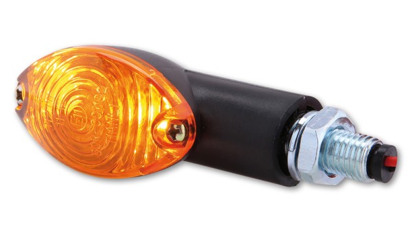 HIGHSIDER Smart Cateye Glühlampen Mini-Blinker Gehäuse Schwarz / Linse Orange (Paar), Vorn & Hinten