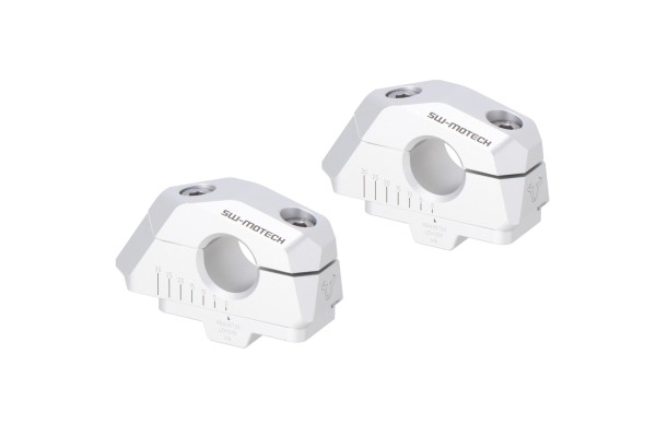 SW-Motech Lenkerverlegung variabel, silber für Ø 22 mm Lenker, H=25 mm für Moto Guzzi V7 II