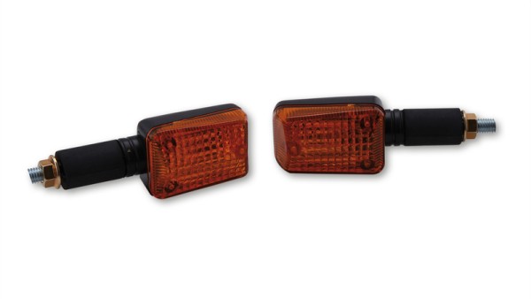 HIGHSIDER Smart Mini Glühlampen Blinker Gehäuse Schwarz / Linse Orange (Paar), Vorn & Hinten