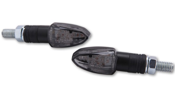 HIGHSIDER Smart Lizzard LED Blinker Gehäuse Schwarz / Linse Rauchgrau (Paar), Vorn & Hinten