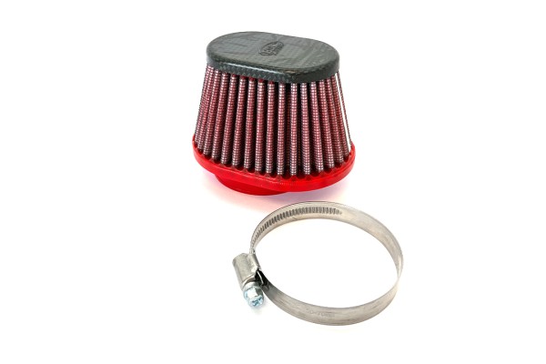 BMC Universal-Sportluftfilter Konisch, 50 mm Durchmesser, 70 mm Länge, links, Carbonkappe