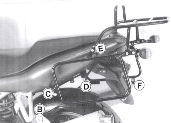 Rohrgepäckbrücke Topcase-Träger und Seitenkofferträger schwarz für Ducati 944 ST 2/3/4 (97-03)