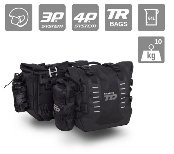 Shad Seitentaschen Satz Terra Adventure TR40 X0TR401 (2x 32 l), schwarz 495x418x282 mm