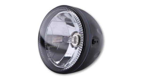 HIGHSIDER pro 5 3/4 Zoll Hauptscheinwerfer Skyline H4 Schwarz LED Standlichtring, E-Geprüft (1Stck)