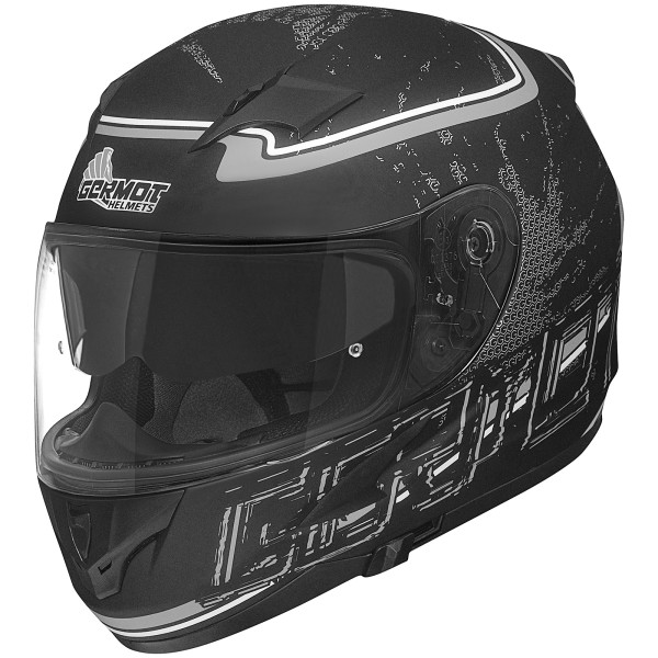 Germot Integralhelm GM 306, matt-schwarz/grau